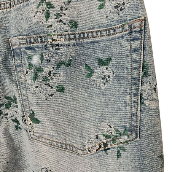 Wild Fable Womens Sz 2 90s Style Relaxed Light Blue Floral Straight Leg Jeans - Picture 6 of 6